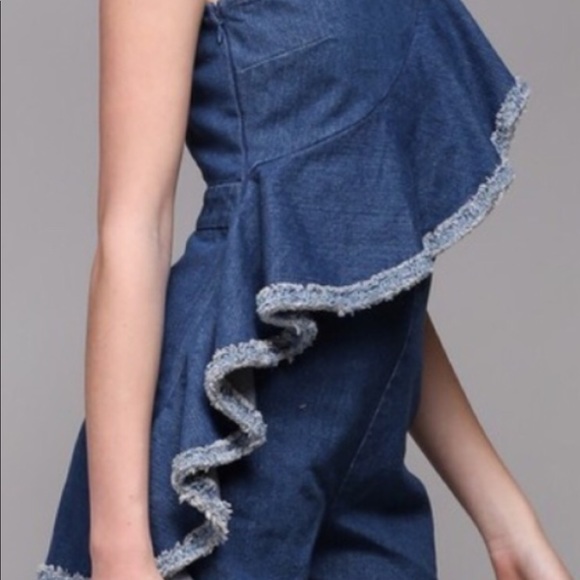 Brand New Boutique Item Denim Romper - Picture 3 of 5